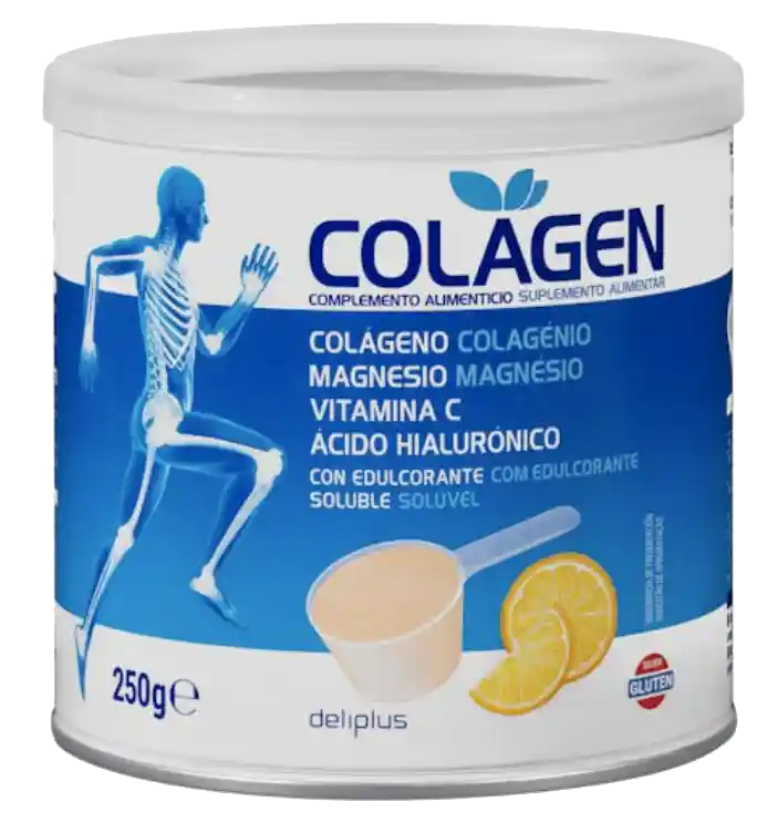 Suplemento de colagénio em pó Deliplus Mercadona com ácido hialurónico - Frasco 250g