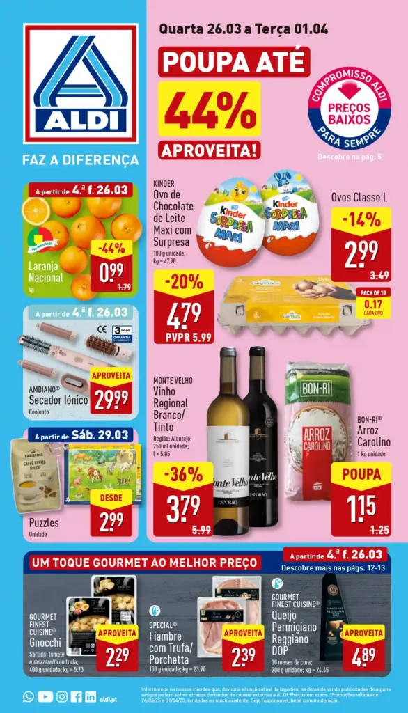 Folheto Aldi 26 de Março a 1 de Abril de 2025 - Página 01