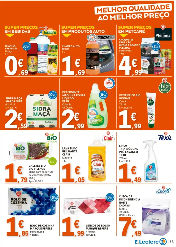 Folheto E.Leclerc 6 a 12 Março 2025 - Página 33