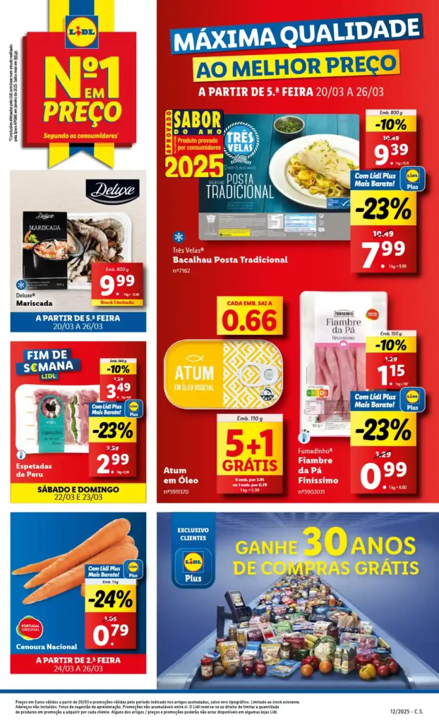 Folheto Lidl 20 a 26 de Março de 2025 - Página 01