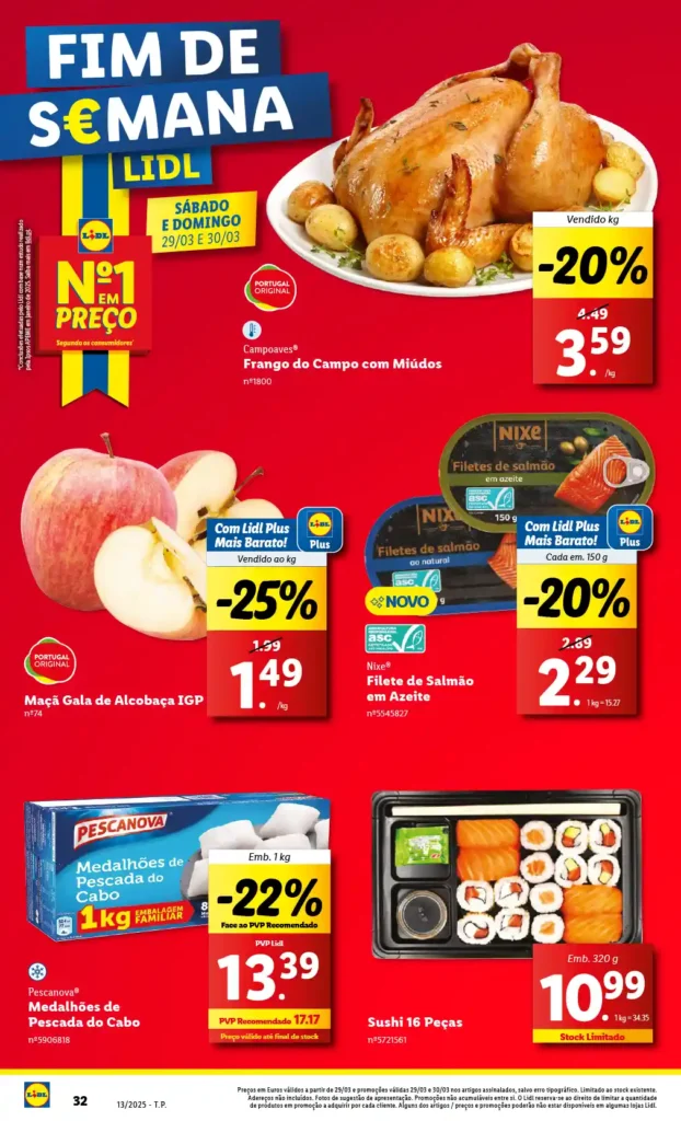 Folheto Lidl Fim de Semana 29 e 30 de Março de 2025 - Página 01