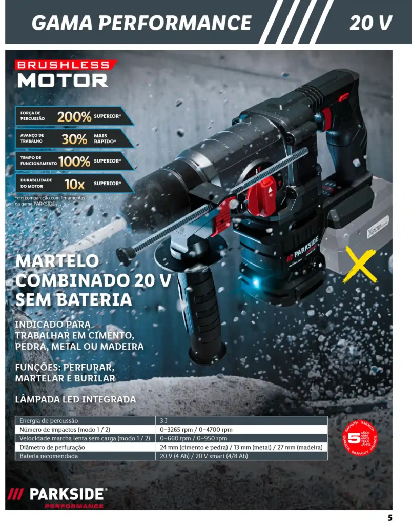 Folheto Lidl Parkside Baterias e Ferramentas 2025 - Página 05