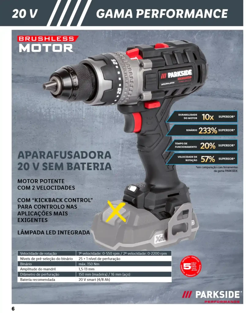 Folheto Lidl Parkside Baterias e Ferramentas 2025 - Página 06