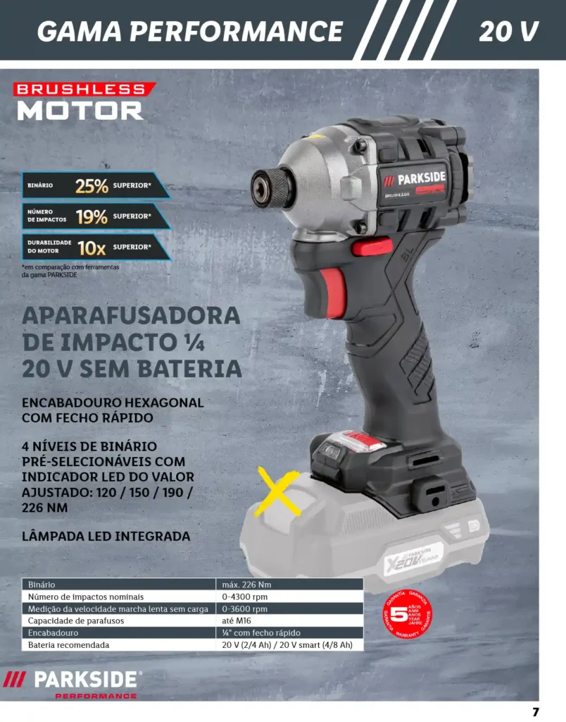 Folheto Lidl Parkside Baterias e Ferramentas 2025 - Página 07