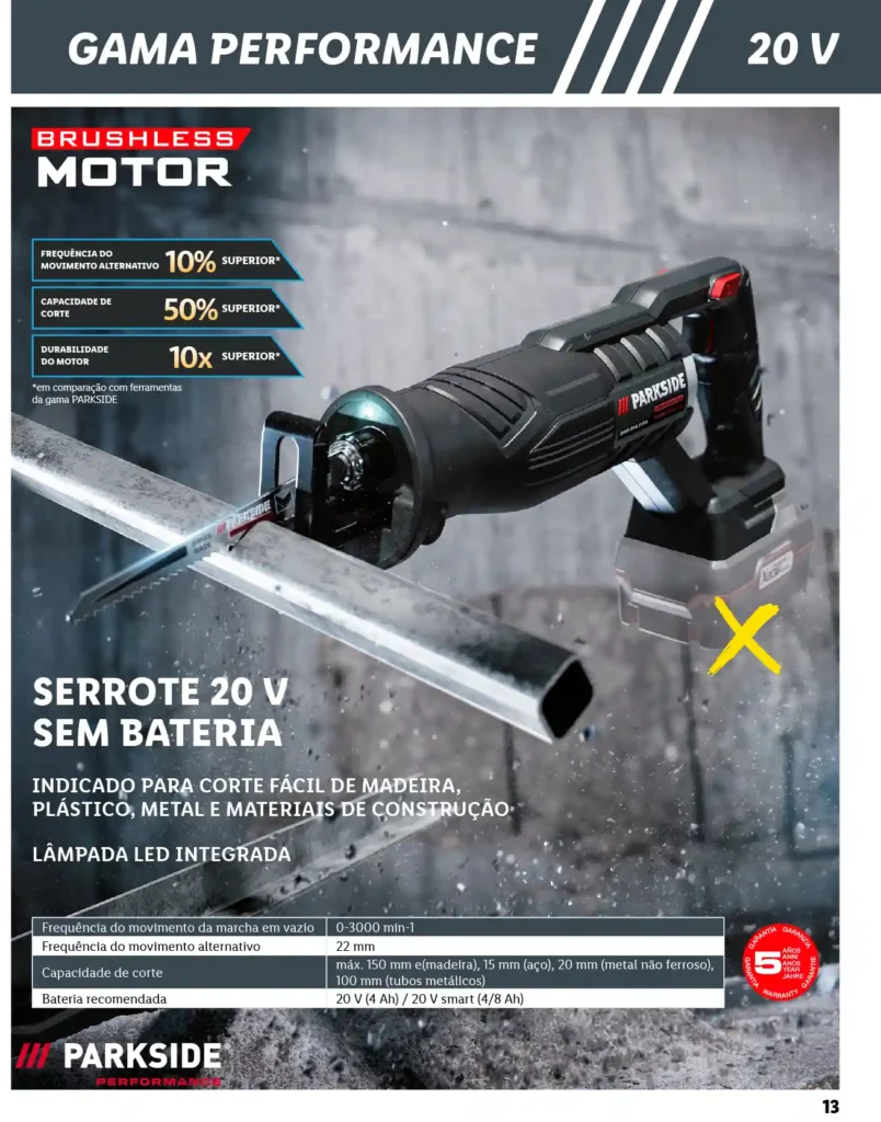Folheto Lidl Parkside Baterias e Ferramentas 2025 - Página 13