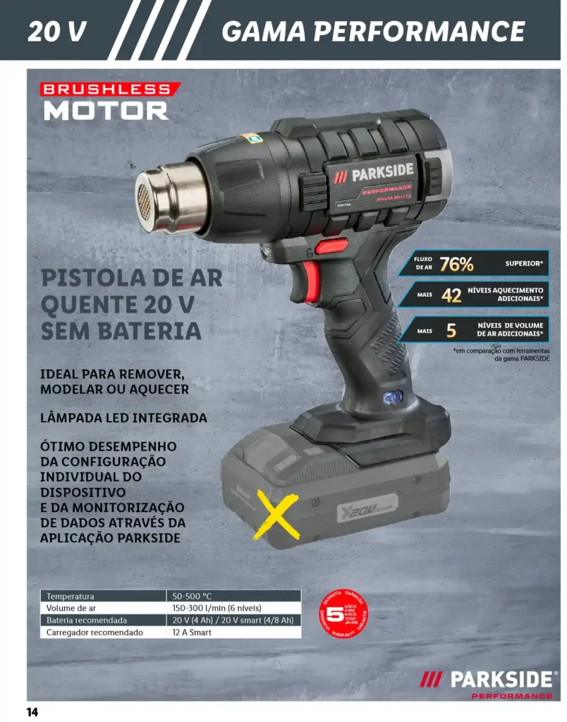 Folheto Lidl Parkside Baterias e Ferramentas 2025 - Página 14