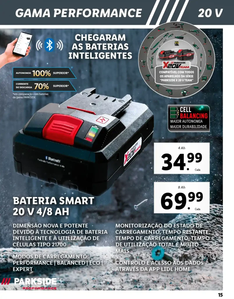 Folheto Lidl Parkside Baterias e Ferramentas 2025 - Página 15
