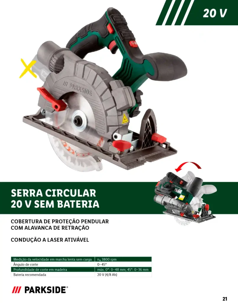 Folheto Lidl Parkside Baterias e Ferramentas 2025 - Página 21
