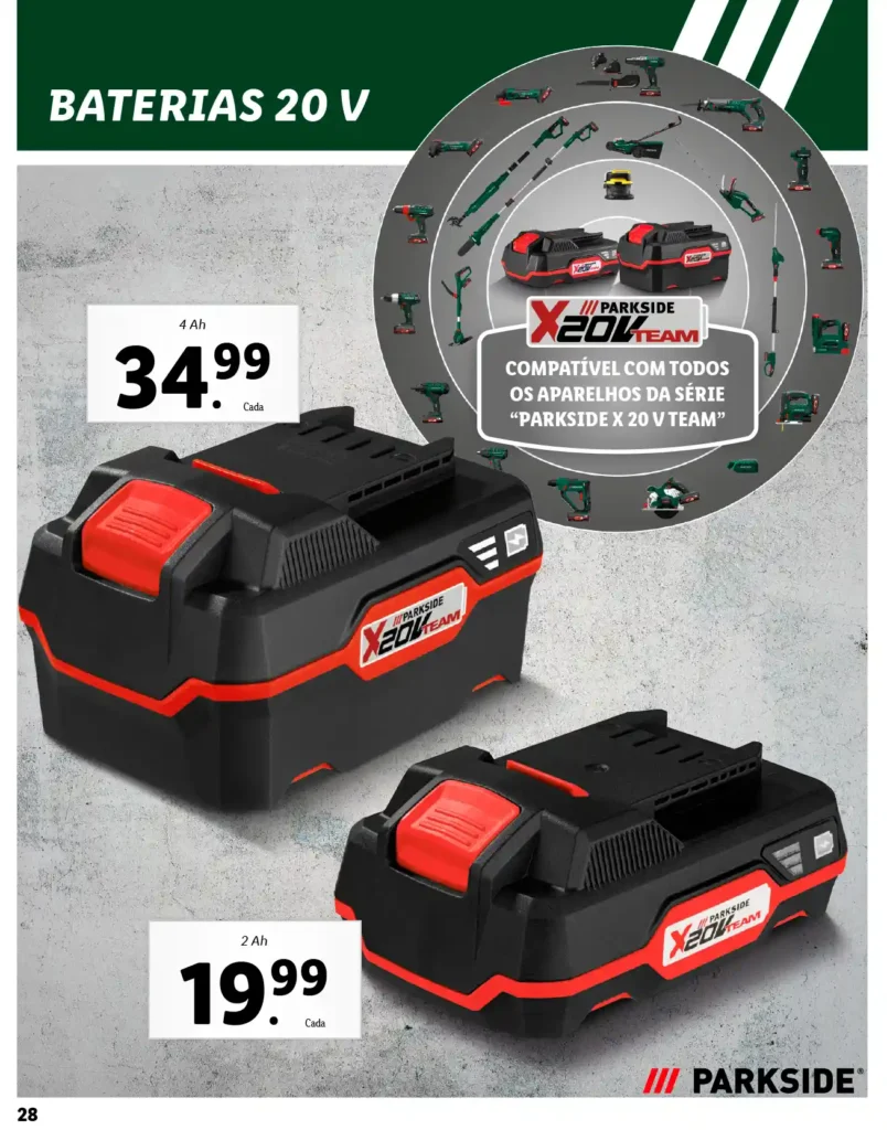 Folheto Lidl Parkside Baterias e Ferramentas 2025 - Página 28