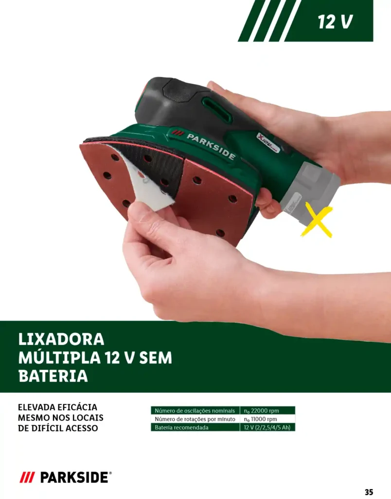 Folheto Lidl Parkside Baterias e Ferramentas 2025 - Página 35