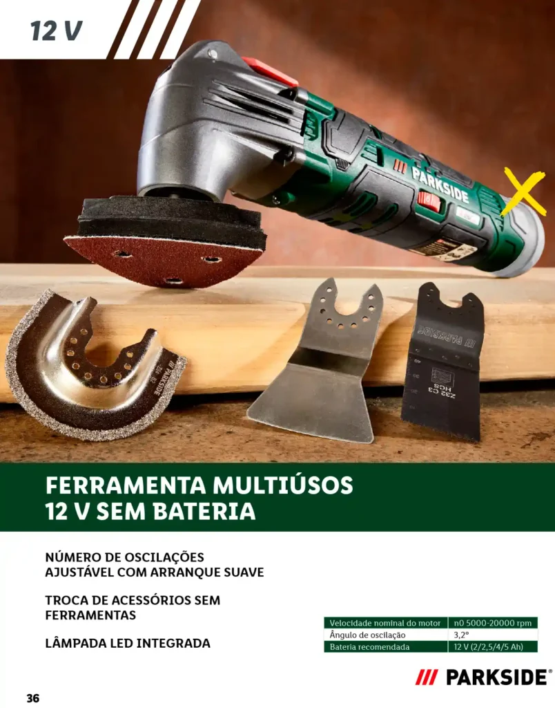 Folheto Lidl Parkside Baterias e Ferramentas 2025 - Página 36