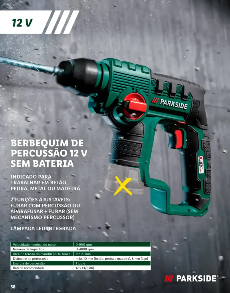 Folheto Lidl Parkside Baterias e Ferramentas 2025 - Página 38