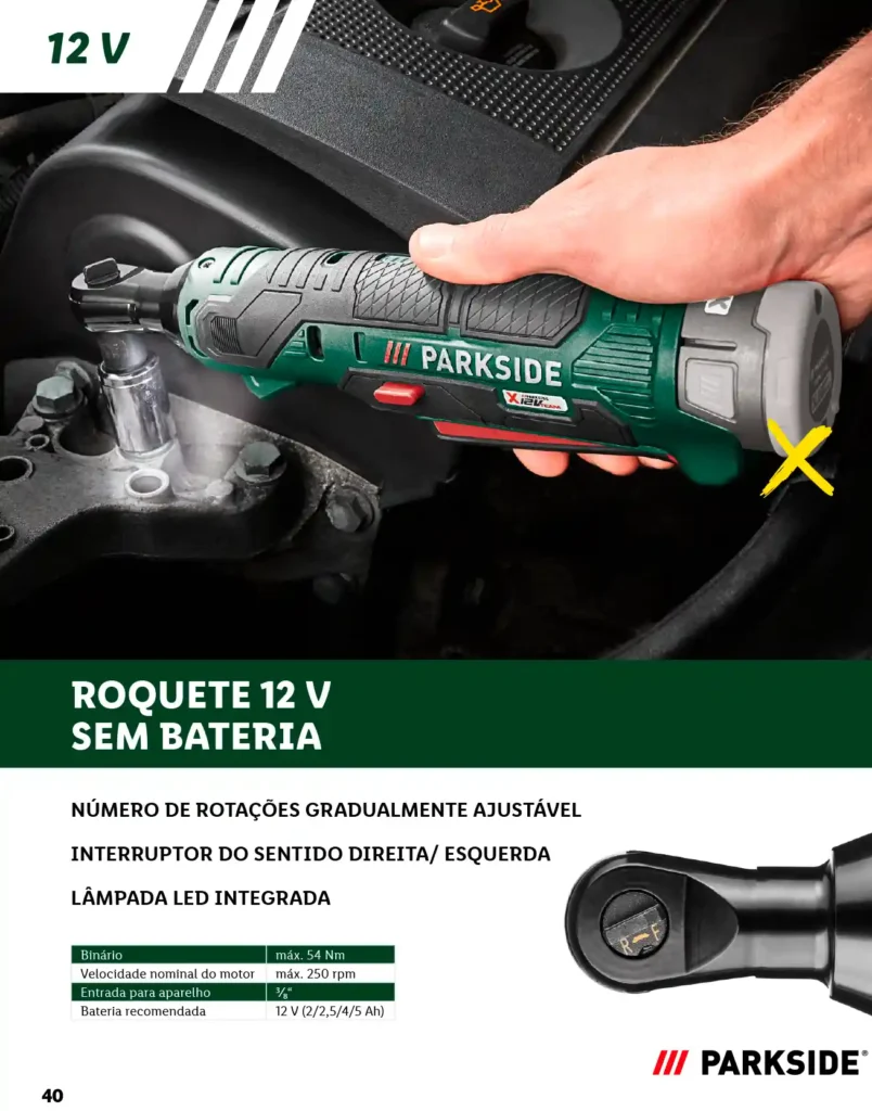 Folheto Lidl Parkside Baterias e Ferramentas 2025 - Página 40