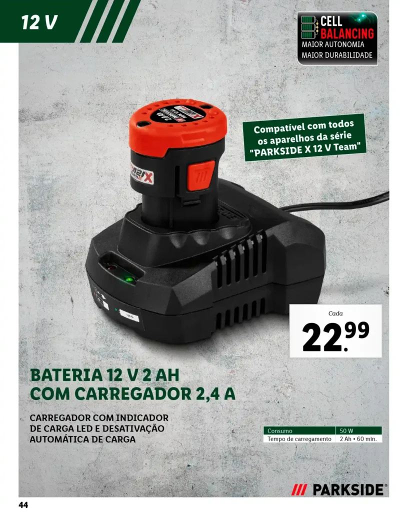 Folheto Lidl Parkside Baterias e Ferramentas 2025 - Página 44