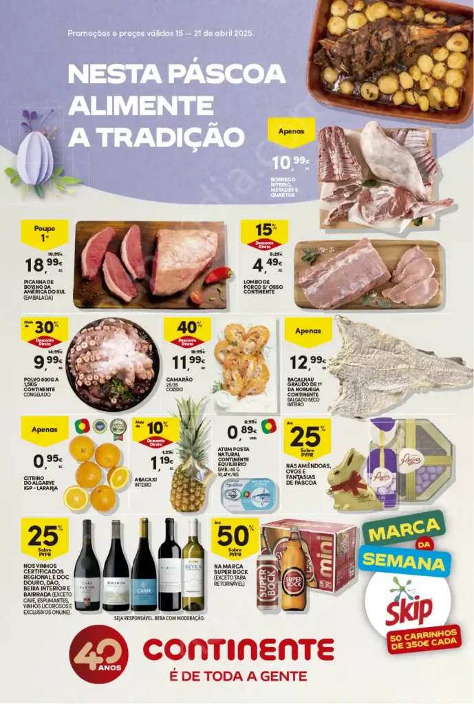 Folheto Continente de 15 a 21 Abril 2025 - Página 01