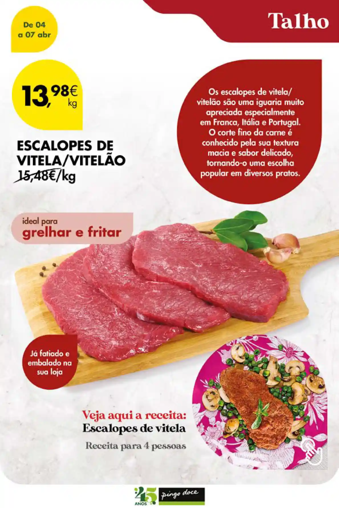 Escalopes de vitela/vitelão